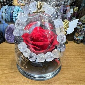 Herkimer Diamond 11MM+ Cube Shaped Bracelet 7” Natural Quartz Crystal